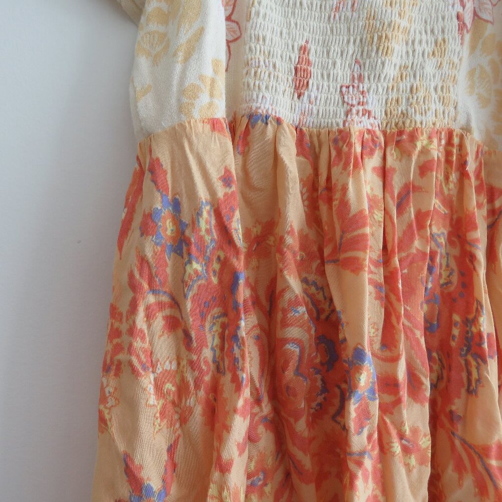 FREE PEOPLE La Bamba Babydoll Top in Tea Combo Floral Boho Handkerchief Y2K XS - Picture 14 of 15